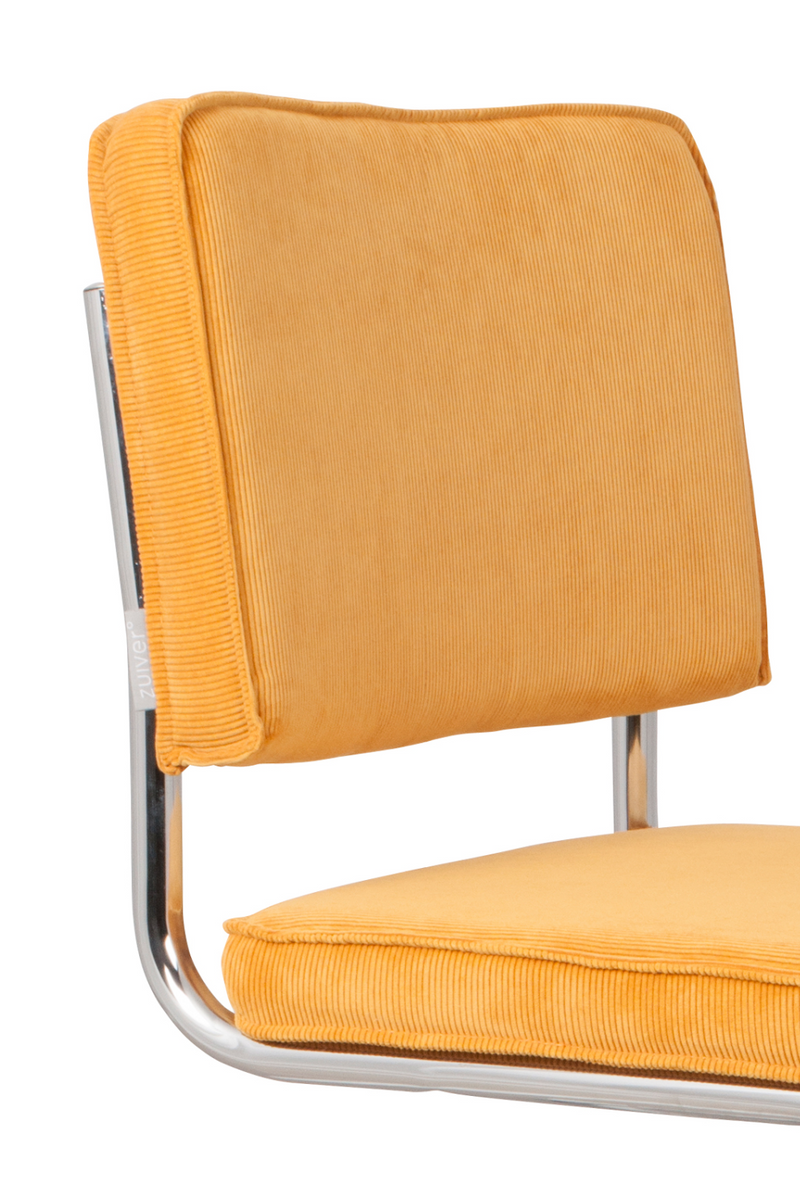 Yellow Rib Upholstered Dining Chairs (2) | Zuiver Ridge Kink | DutchFurniture.com