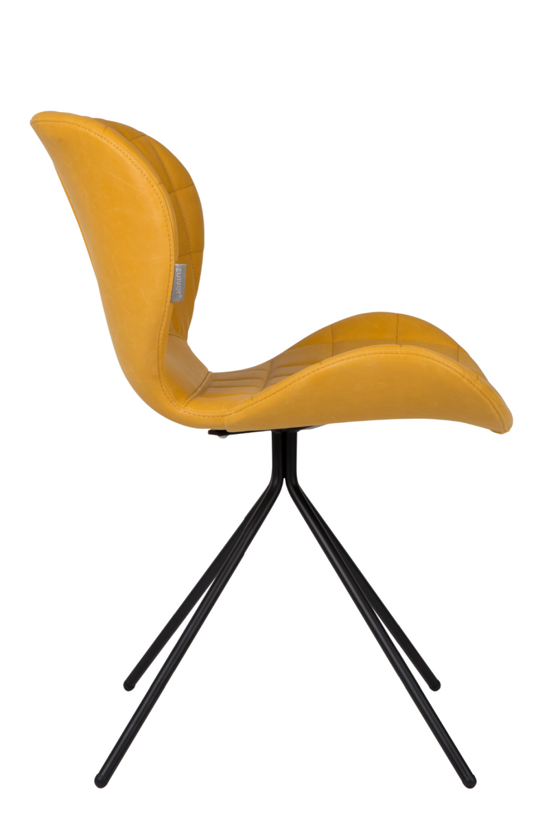 Yellow Leather Dining Chairs (2) | Zuiver OMG LL | DutchFurniture.com