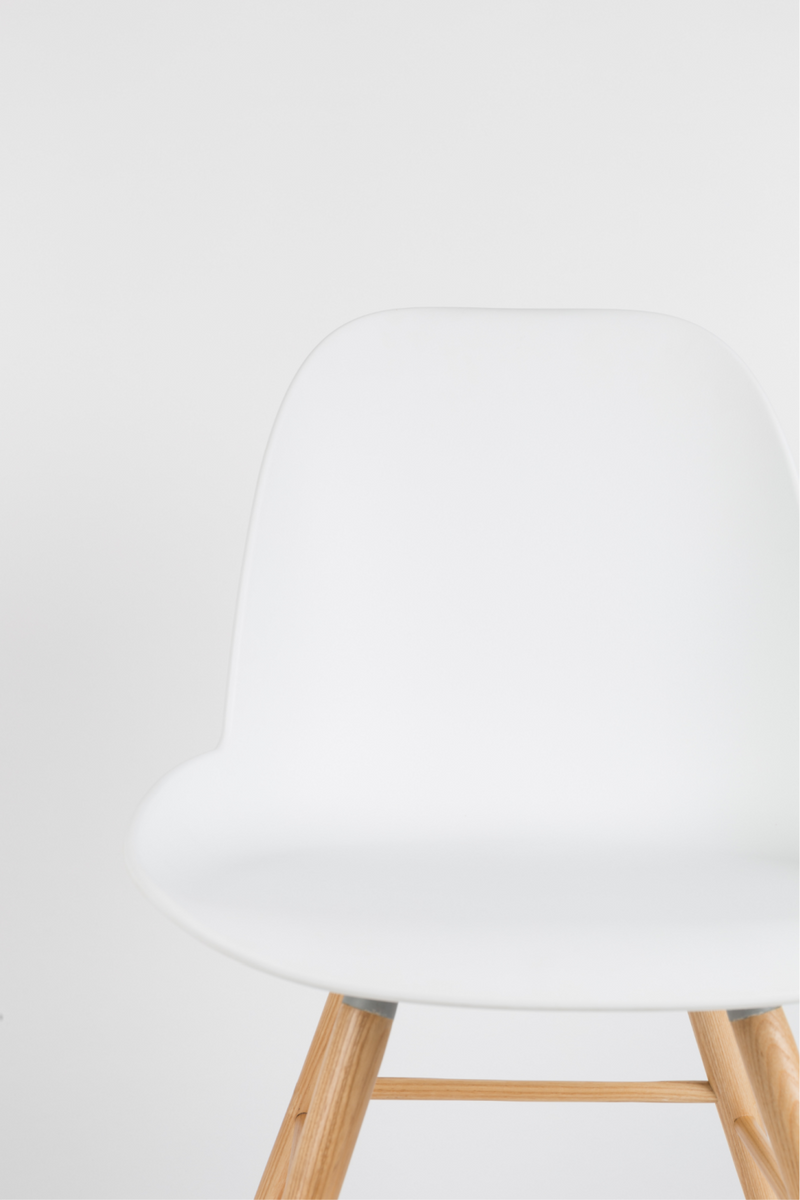 White Molded Dining Chairs (2) | Zuiver Albert Kuip | DutchFurniture.com