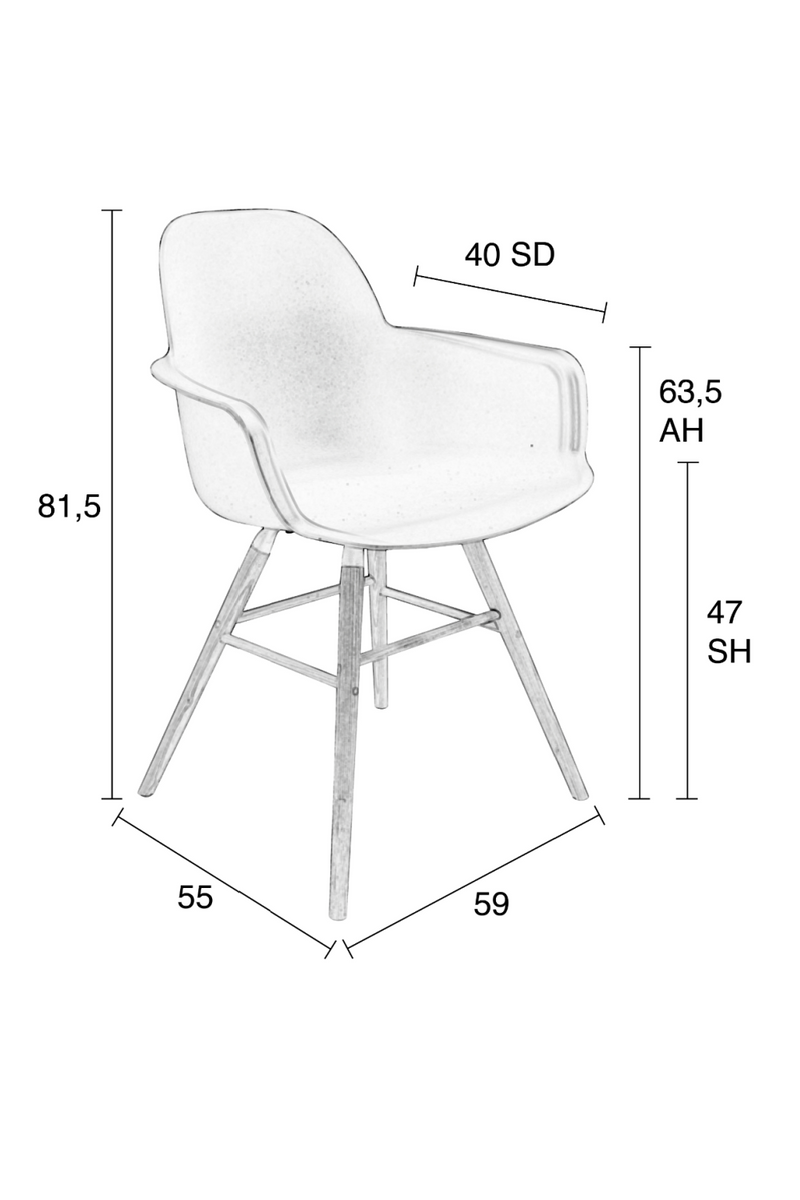 Gray Molded Dining Armchairs (2) | Zuiver Albert Kuip | Dutchfurniture.com