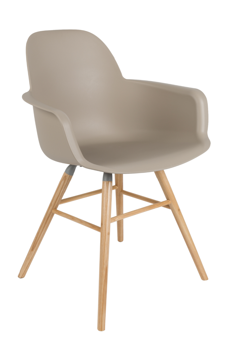 Taupe Molded Dining Chairs (2) | Zuiver Albert Kuip | DutchFurniture.com