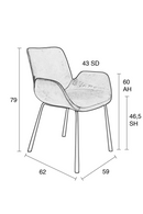 Dark Gray Velvet Dining Chairs (2) | Zuiver Brit | DutchFurniture.com