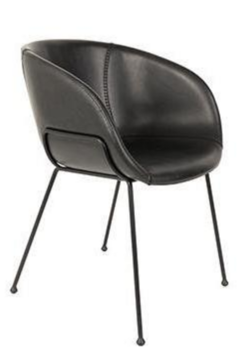 Black Leather Barrel Armchairs (2) | Zuiver Feston | Dutchfurniture.com