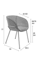 Gray Upholstered Dining Chairs (2) | Zuiver Feston | Oroatrade.com
