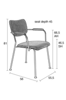 Padded Dining Armchairs (2) | Zuiver Benson | Oroatrade.com