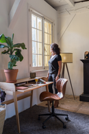 Cognac Leather Bucket Office Chair | Zuiver OMG | DutchFurniture.com