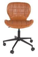 Cognac Leather Bucket Office Chair | Zuiver OMG | DutchFurniture.com
