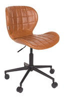 Cognac Leather Bucket Office Chair | Zuiver OMG | DutchFurniture.com