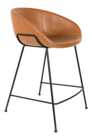Baseball-Stitched Leather Counter Stools (2) | Zuiver Feston | Oroatrade.com