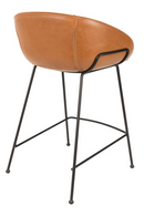 Baseball-Stitched Leather Counter Stools (2) | Zuiver Feston | Oroatrade.com
