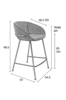 Gray Upholstered Counter Stools (2) | Zuiver Feston | Dutchfurniture.com