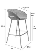 Gray Upholstered Barrel Barstools (2) | Zuiver Feston | DutchFurniture.com