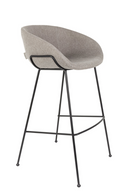 Gray Upholstered Barrel Barstools (2) | Zuiver Feston | DutchFurniture.com