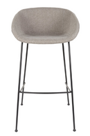 Gray Upholstered Barrel Barstools (2) | Zuiver Feston | DutchFurniture.com
