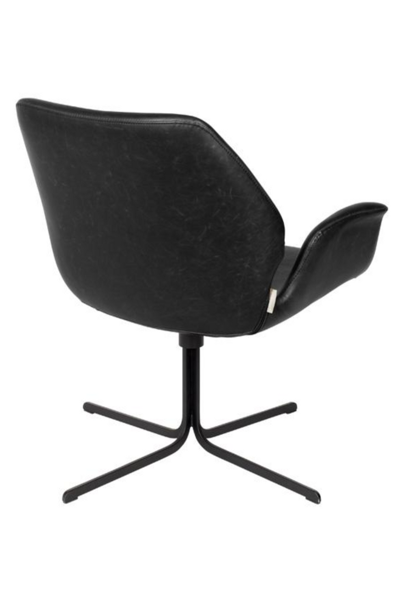 Black Leather Butterfly Swivel Chair | Zuiver Nikki | Dutchfurniture.com