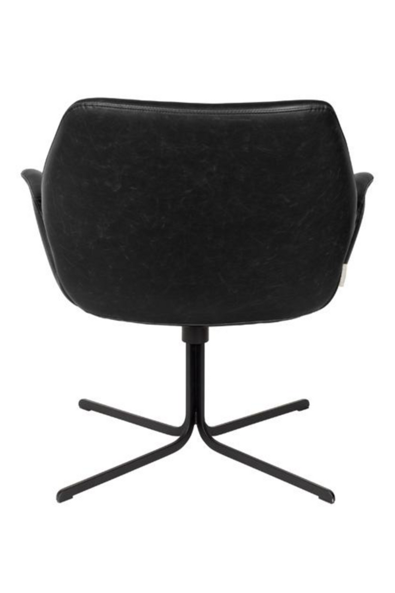 Black Leather Butterfly Swivel Chair | Zuiver Nikki | Dutchfurniture.com