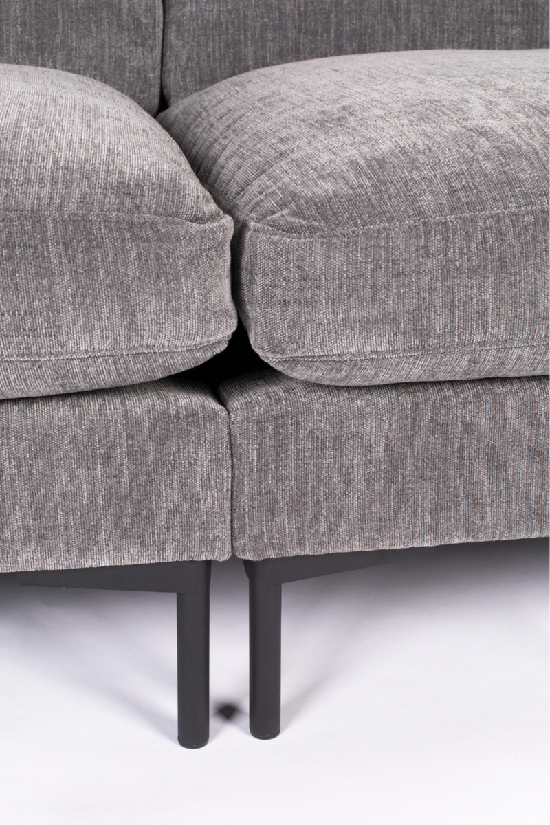 Dark Gray Upholstered 3-Seater Sofa | Zuiver Summer | OROA TRADE