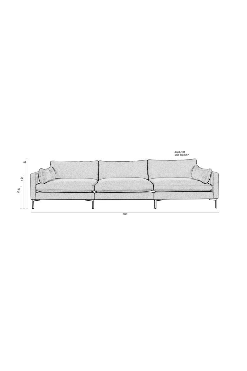 Upholstered 4-5 Seater Sofa | Zuiver Summer | Oroatrade.com
