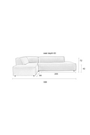 Cream Ribcord Sectional Sofa | Zuiver Fat Freddy | Oroatrade.com