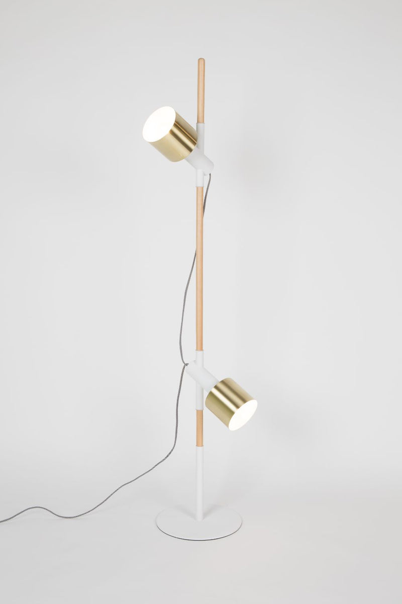 White-Gold Spotlight Floor Lamp | Zuiver Ivy | DutchFurniture.com
