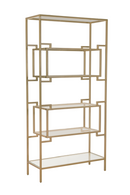 Golden Framed Glass Shelves Display Unit | Andrew Martin Architect