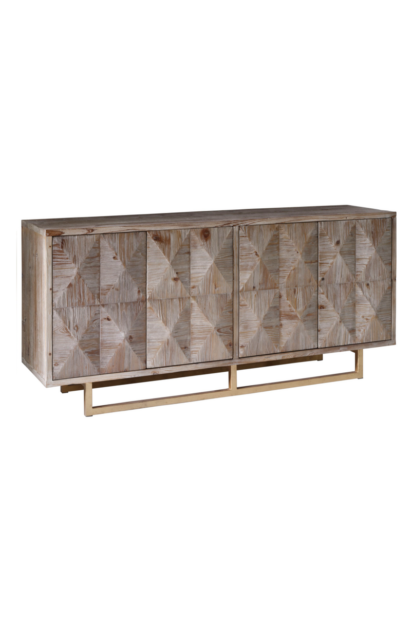 Golden Frame Wooden Geometric Sideboard | Andrew Martin Cubist | OROATRADE