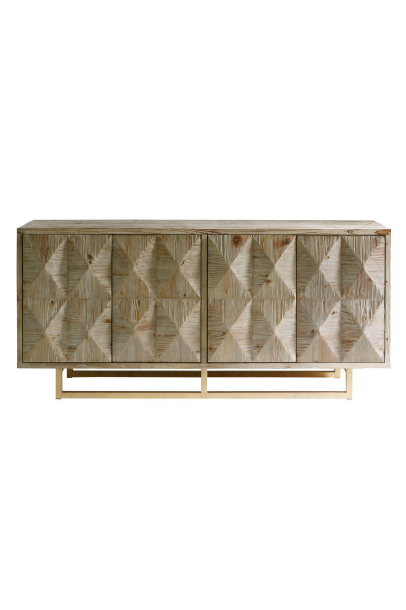 Golden Frame Wooden Geometric Sideboard | Andrew Martin Cubist | OROATRADE