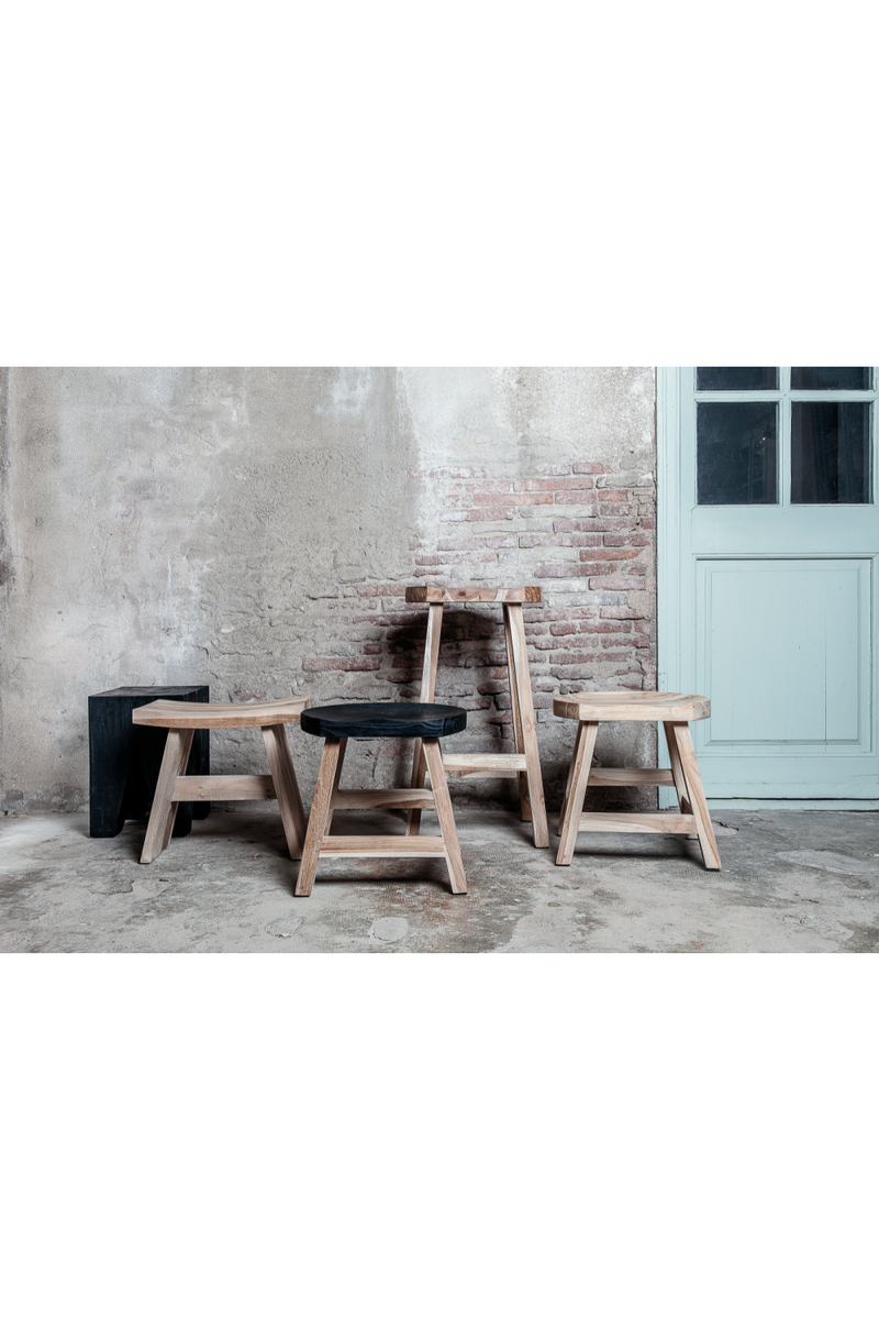 Teak Rectangular Curved Stool | Dareels U | Oroatrade.com.