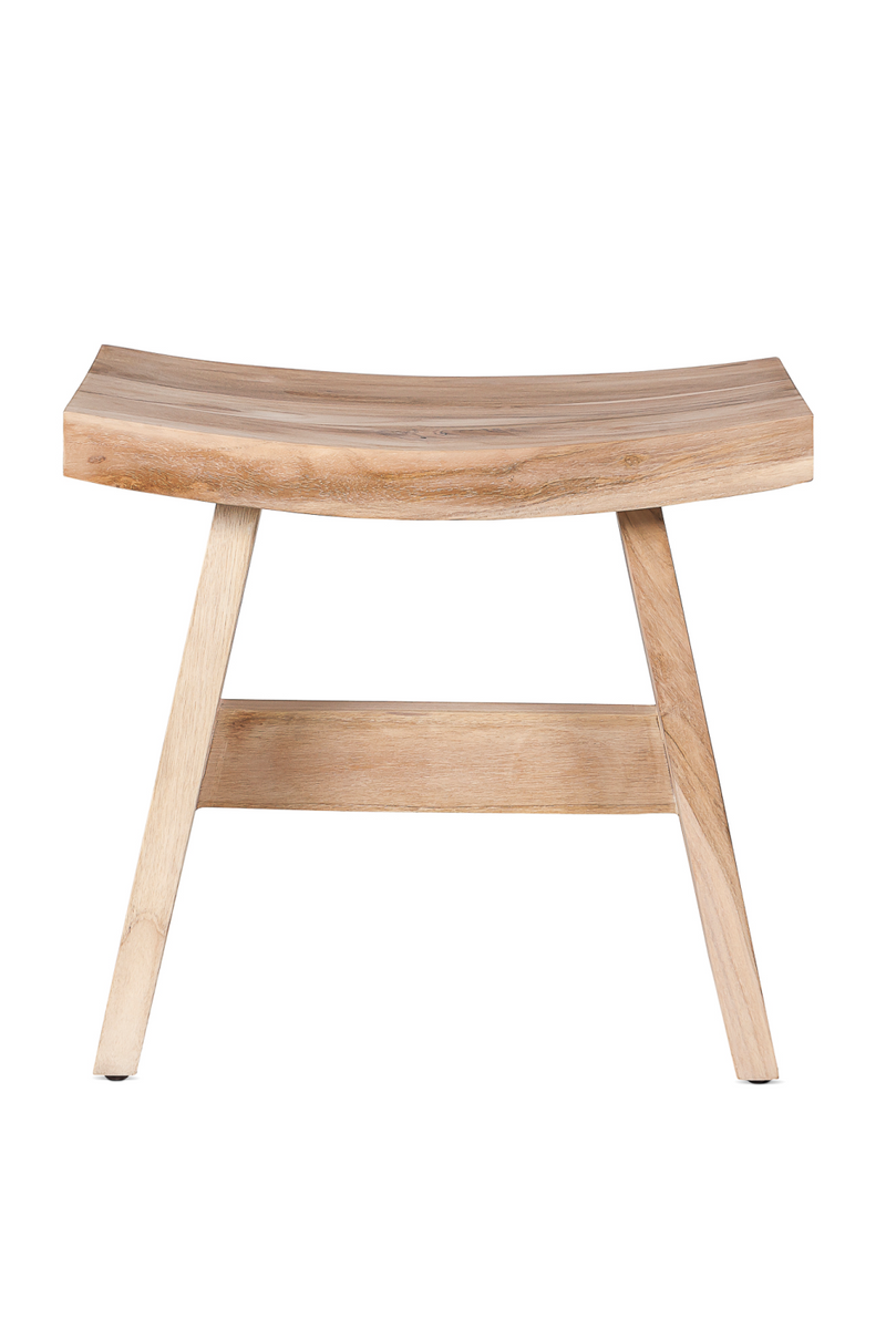 Teak Rectangular Curved Stool | Dareels U | Oroatrade.com.